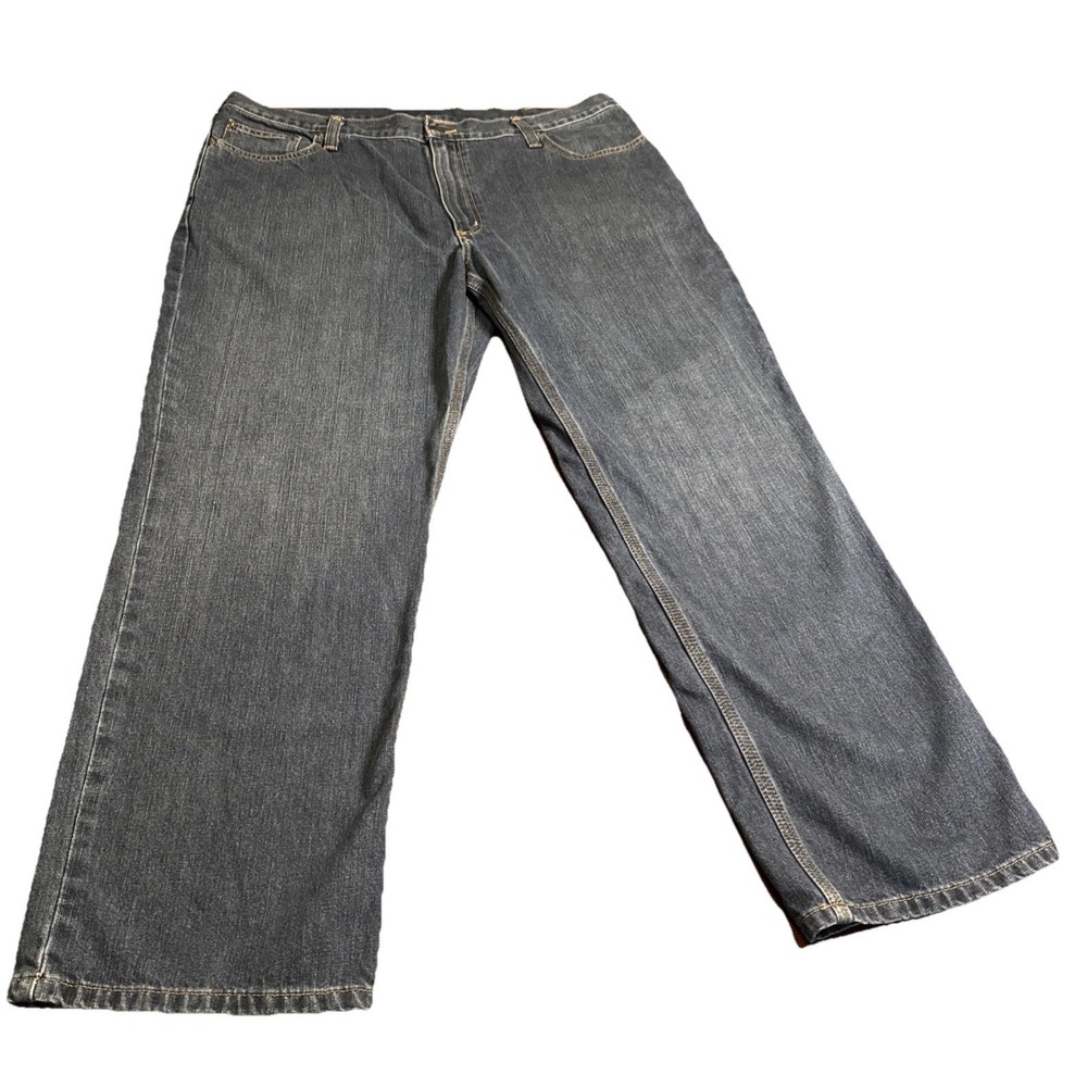 Carhartt Men's Jeans 42x32 Dark Wash Relaxed Fit Straight‎ Leg Denim Workwear